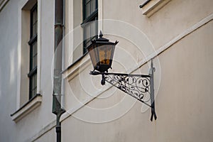 Old wall street lighting, in the old town