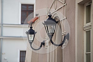 Old wall street lighting, in the old town