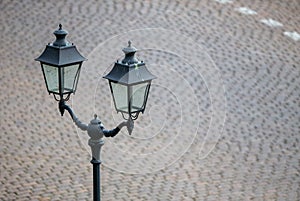 Old wall street lighting, in the old town