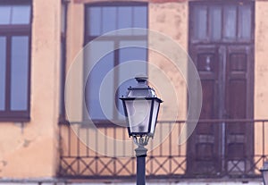 Old wall street lighting, in the old town, Kedainiai, Lithuania