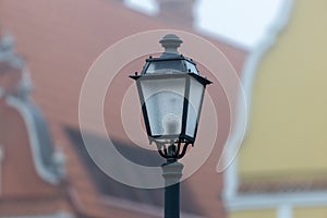 Old wall street lighting, in the old town, Kedainiai, Lithuania