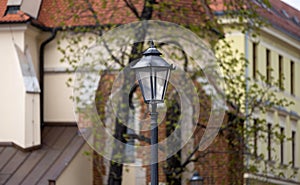 Old wall street lighting in the Old Town of Krakow