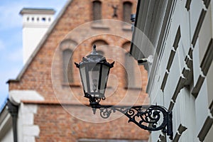 Old wall street lighting in the Old Town of Krakow