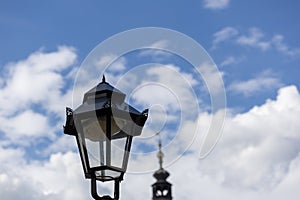 Old wall street lighting in the Old Town of Krakow