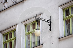 Old wall street lighting in the Old Town of Krakow