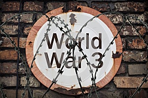 On the old wall warning inscription about the third world war