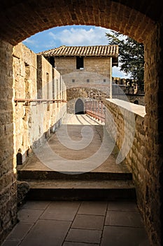 Old walled citadel. Roman towers. Carcassonne. France