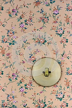 Old wallpaper with light switch