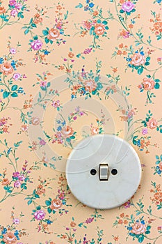 Old wallpaper with light switch