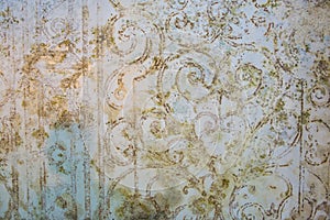 Old wallpaper with old flower design