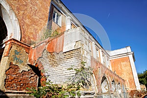 Old walls against the blue sky