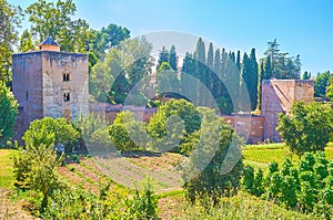 Old walls of Alhambra, Granada, Spain