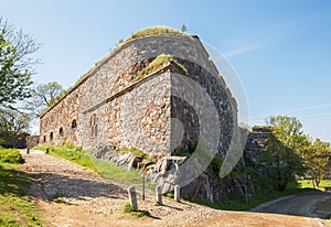 Old walls in the fortress of Suomenlinna or Sveaborg