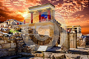 Old walls of Knossos near Heraklion.