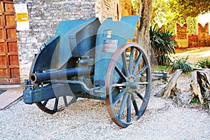 Old war cannon at Castello, Conegliano