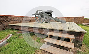 Old war cannon in Fort Pulaski, Georgia