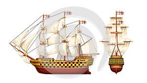 Old war ship set