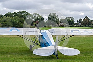 OLD WARDEN, BEDFORDSHIRE, UK ,OCTOBER 6, 2019. De Havilland DH.80A Puss Moth aircraft G-AAZP. Race Day at Shuttleworth