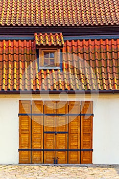 Old warehouse with tiled roof