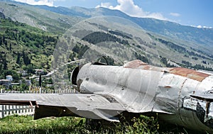 Old warplane in Gjirokastra castle