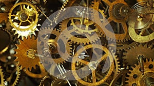 Old watch gears background with appearing new ones