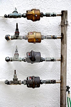 Old water meters and inlet gate valve