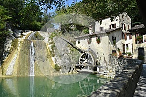 Old water mill in Italian village