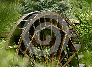 Old water mill wheel