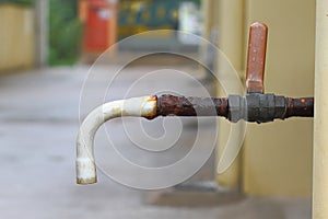 Old water tap faucet rusted