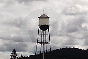 Old Water Tower Against a Cloudy Sky