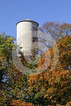 Old Water Tower and Fall Foliage