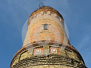 Old Water Tower with mosaic portraits of Lenin and Stalin