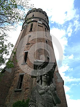 The old water tower in the park