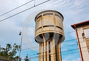 Old water tower of Shurany city in Slovakia