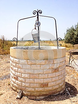 Old Water Well With Pulley and Bucket