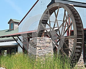 Old water wheel originally used in a leather business