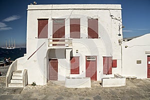 Old waterfront house Mykonos Town Greece