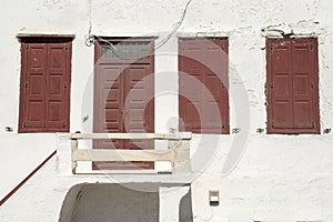 Old waterfront house Mykonos Town Greece