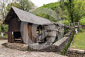 Old watermill in architectural ethnographic complex `Etar`. Bulgaria
