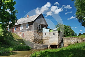 Old watermill on a sunny summer day, Ranki, Latvia