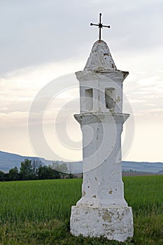 An old wayside shrine in the cultural landscape of Weinviertel, Lower Austria