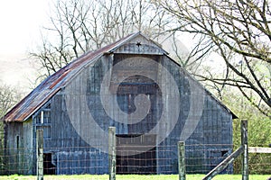 An old weathered barn a cut out star