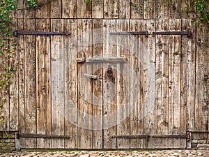 Old weathered barn door