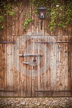 Old weathered barn door