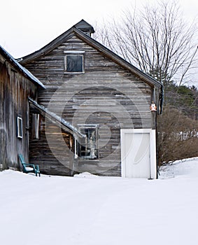 Old Weathered Barn Wood in Winter