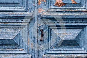 Old weathered blue door