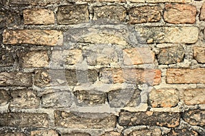Old weathered brick wall texture
