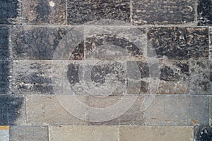 Old weathered brick wall texture, background, closeup