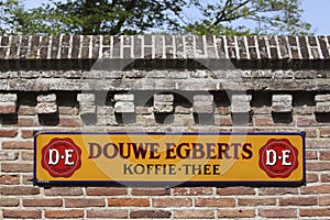 Vintage company sign of Douwe Egberts