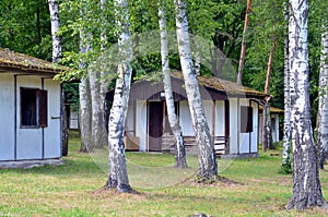 Old weathered cottages in nature